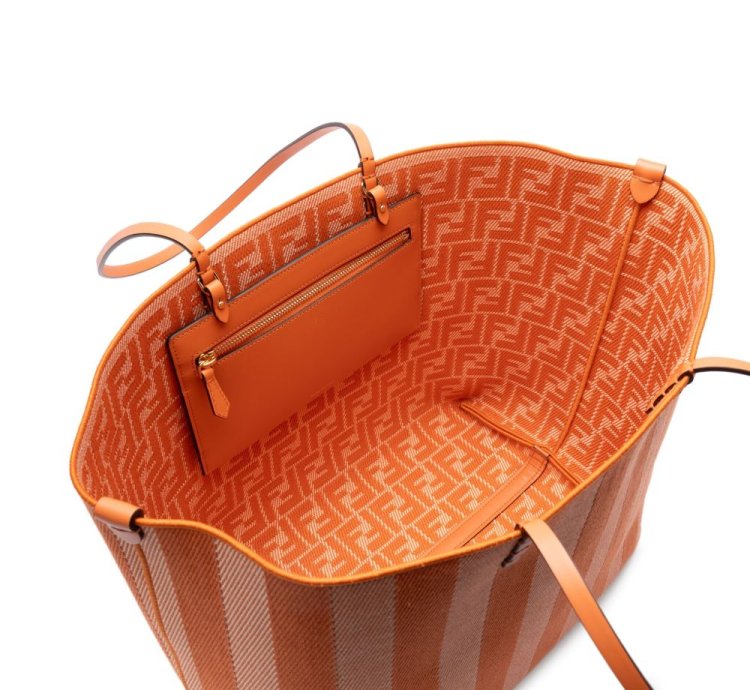 Fendi Large Roll Striped Tote Bag