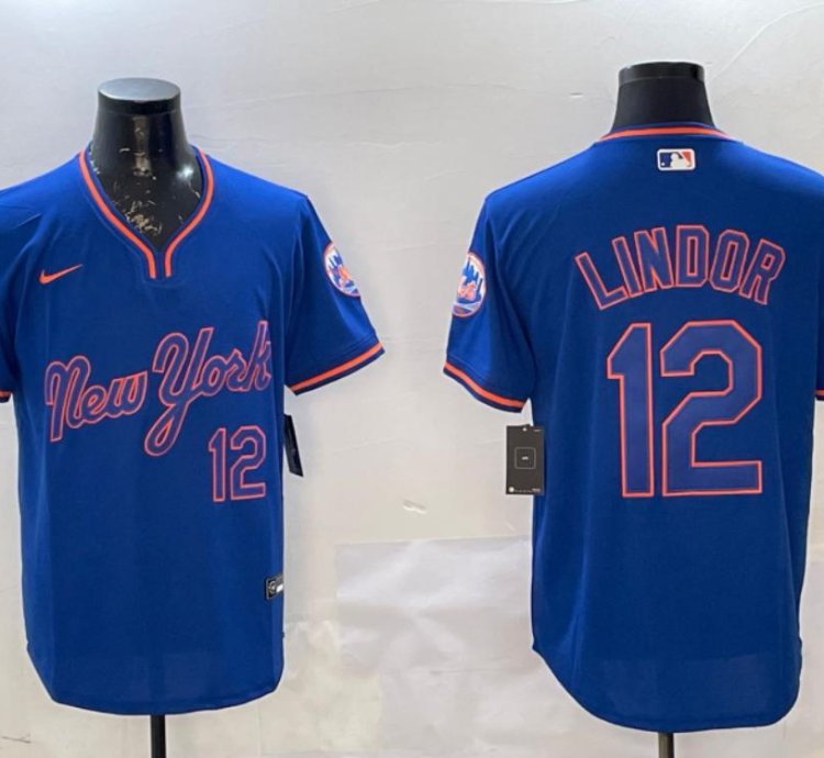 New York Mets Francisco Lindor Royal Throwback Fashion Jersey