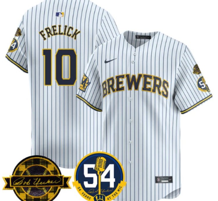 Sal Frelick Jersey 10 Milwaukee Brewers 2025 Bob Uecker 54 Seasons For Brewers Stitched White