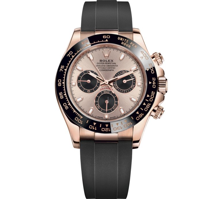 Rolex Daytona Rose Gold Pink Dial Oysterflex 116515ln
