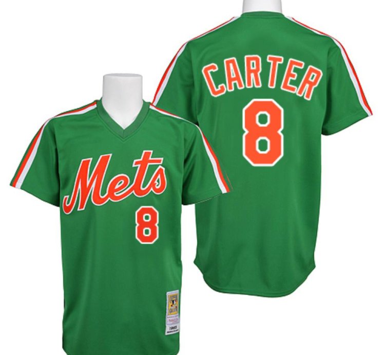 New York Mets Gary Carter Green 1985 Throwback Pullover Jersey