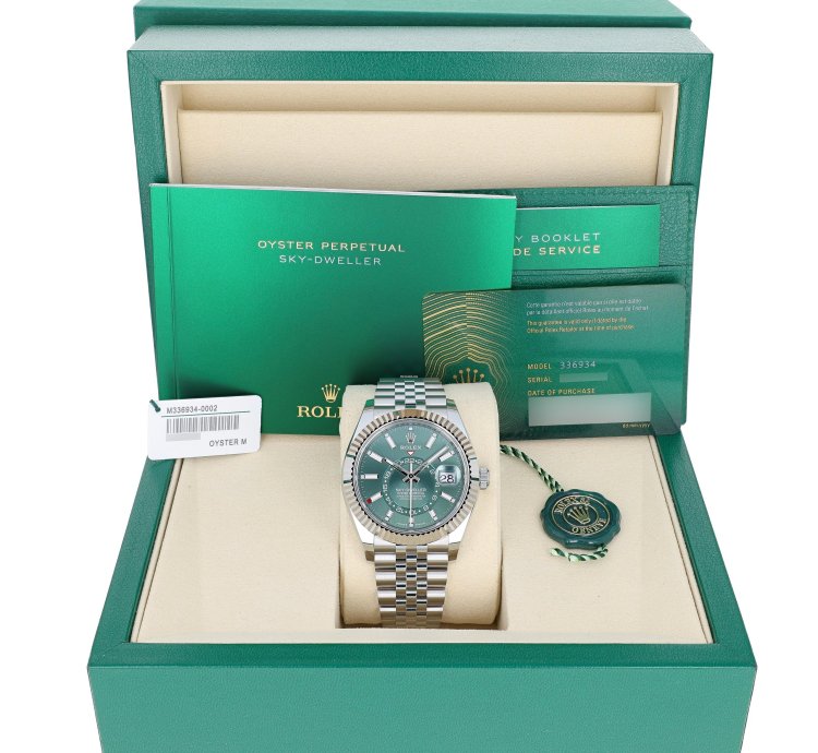 Rolex Sky-dweller New 2025 April 336934 Green Jubilee Steel 42 Mm