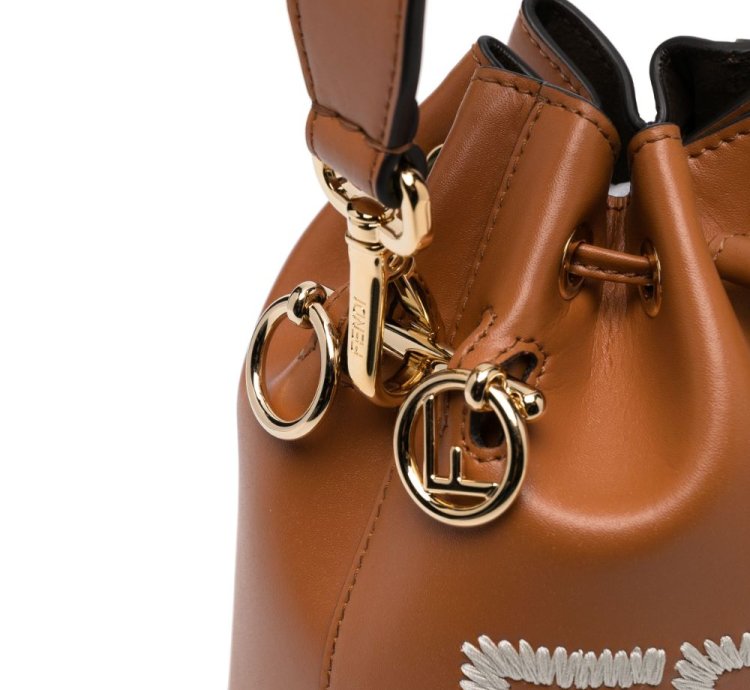Fendi Small Mon Tresor Leather Bucket Bag