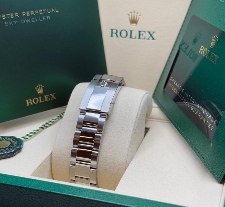 Rolex Sky-dweller New 2025 Mint Green Dial Oyster Bracelet - Fluted Bezel 42mm Stainless Steel