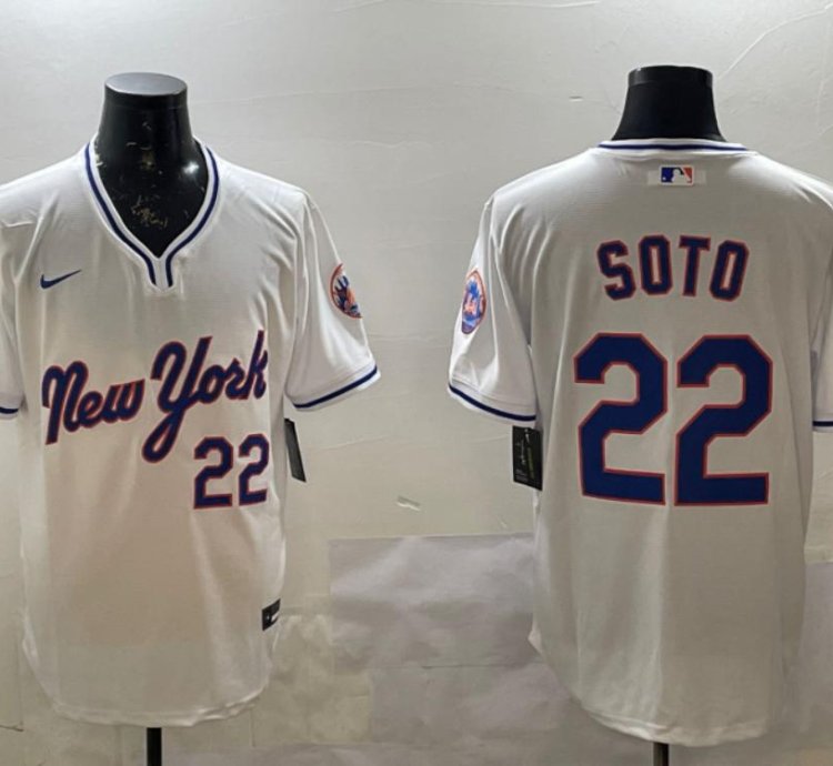 New York Mets Juan Soto White Throwback Fashion Jersey