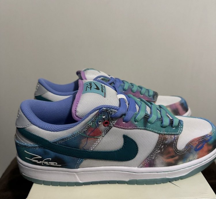 Nike Sb Dunk Low Og Qs Futura Laboratories Bleached Aqua