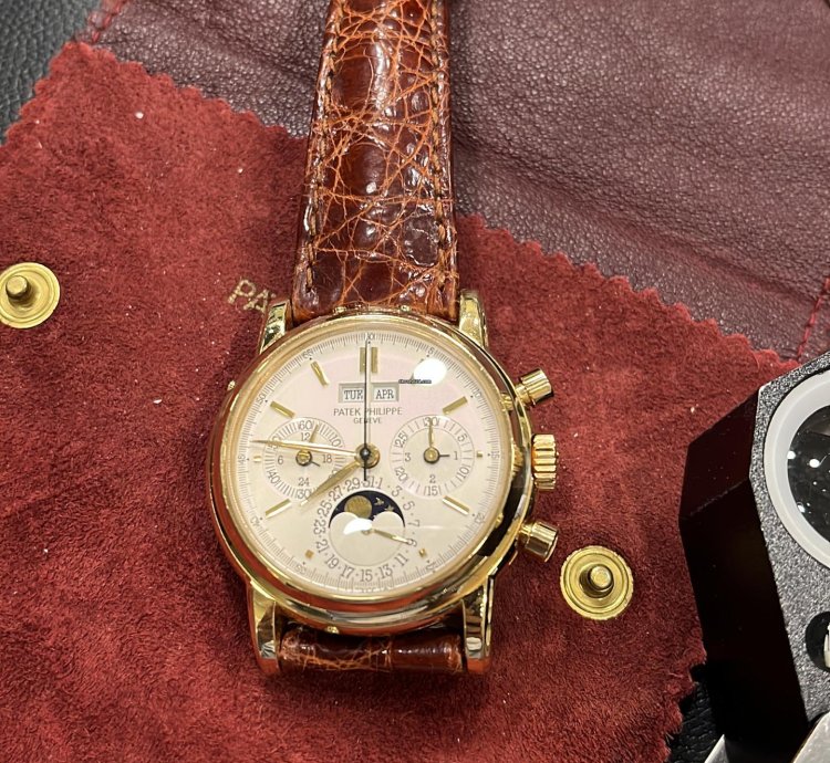 Patek Philippe Perpetual Calendar Chronograph Rare Second Series-1990-chrono Moon-perpetual Calendar-never Polish English Calendar