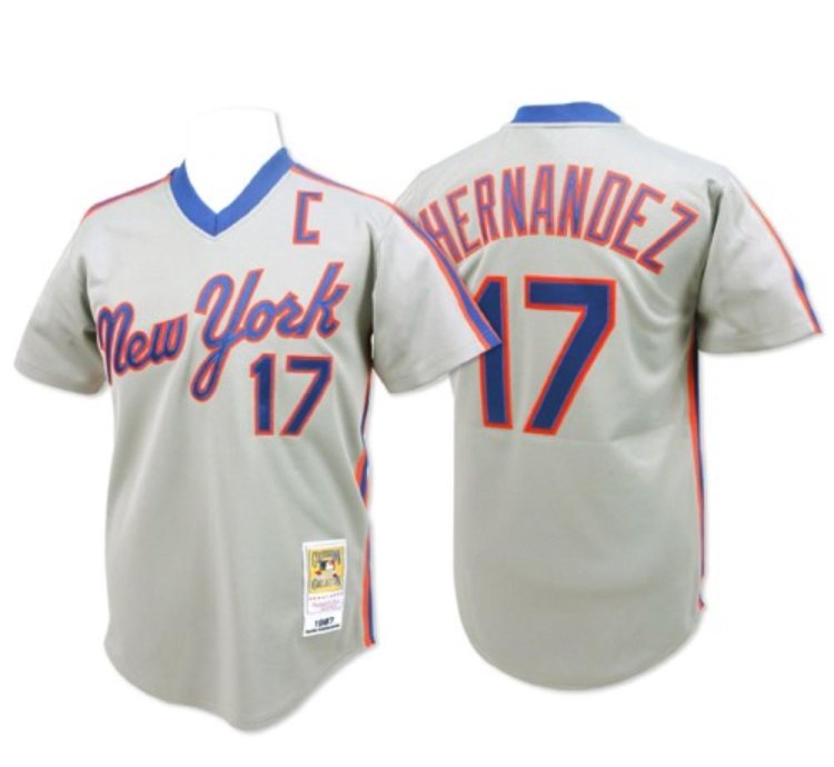 New York Mets Keith Hernandez Gray 1987 Throwback Pullover Jersey