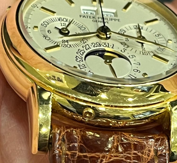 Patek Philippe Perpetual Calendar Chronograph Rare Second Series-1990-chrono Moon-perpetual Calendar-never Polish English Calendar