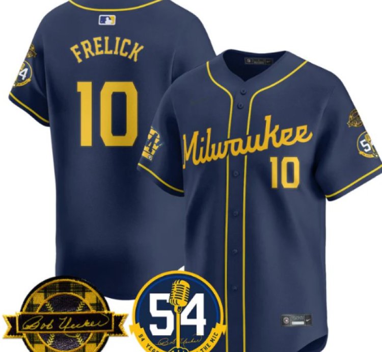 Sal Frelick Jersey 10 Milwaukee Brewers 2025 Bob Uecker 54 Seasons For Brewers Stitched Navy