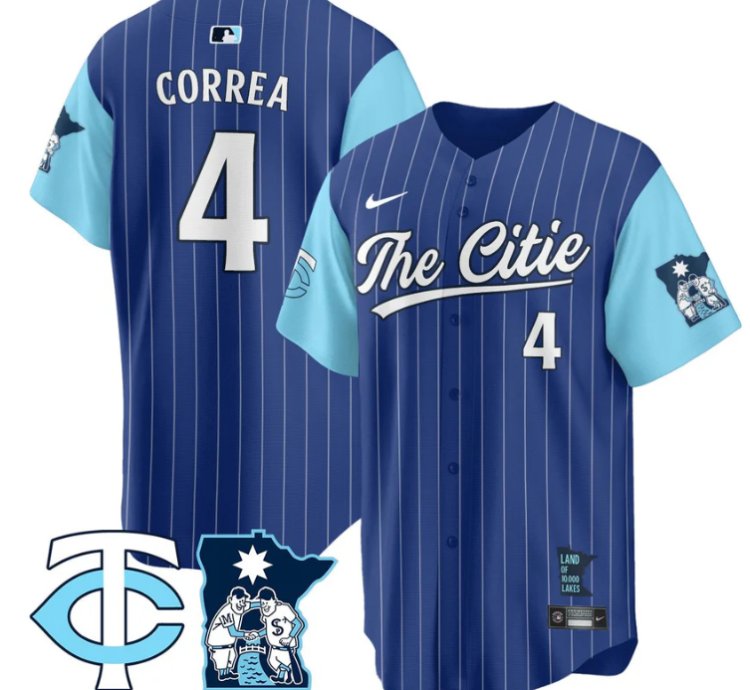 Carlos Correa Jersey 4 Minnesota Twins 2025 City Connect Concept Stitched Royal