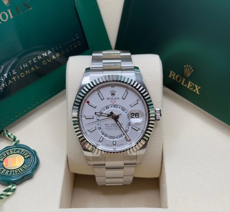 Rolex Sky-dweller New 2025 White Index Dial Stainless Steel Oyster Bracelet