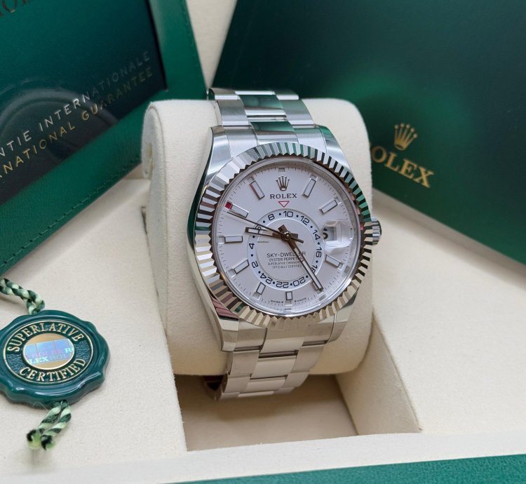 Rolex Sky-dweller New 2025 White Index Dial Stainless Steel Oyster Bracelet