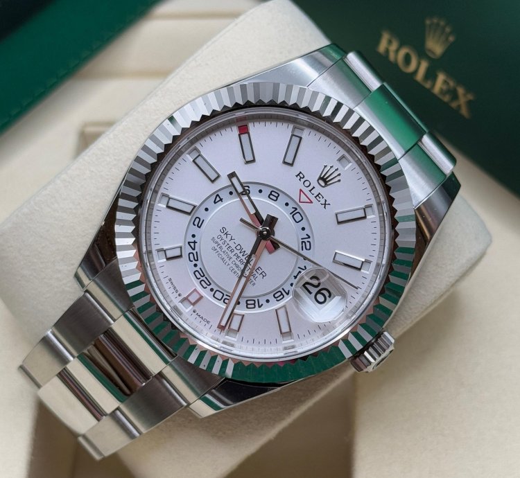 Rolex Sky-dweller New 2025 White Index Dial Stainless Steel Oyster Bracelet