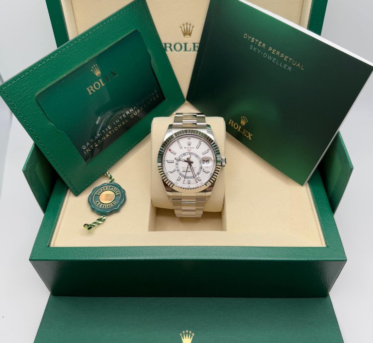 Rolex Sky-dweller New 2025 White Index Dial Stainless Steel Oyster Bracelet