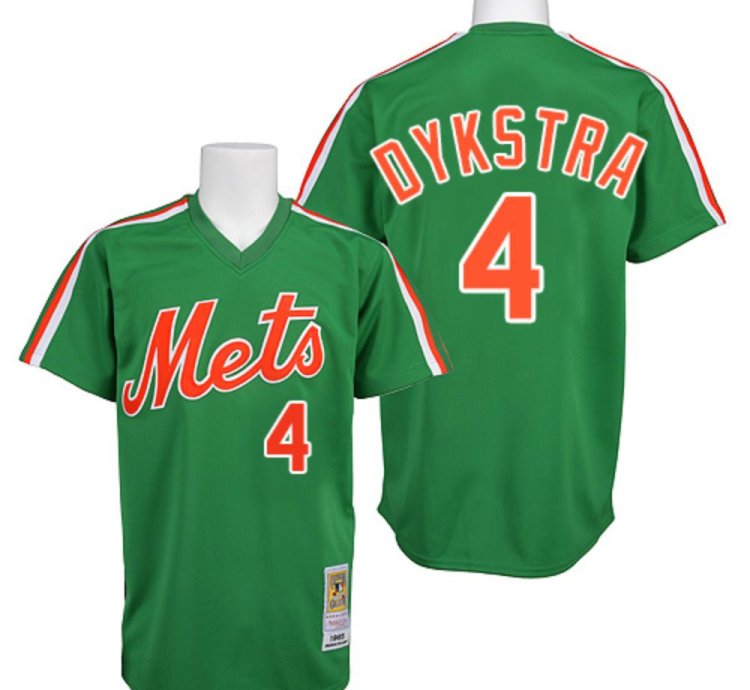 New York Mets Lenny Dykstra Green 1985 Throwback Pullover Jersey