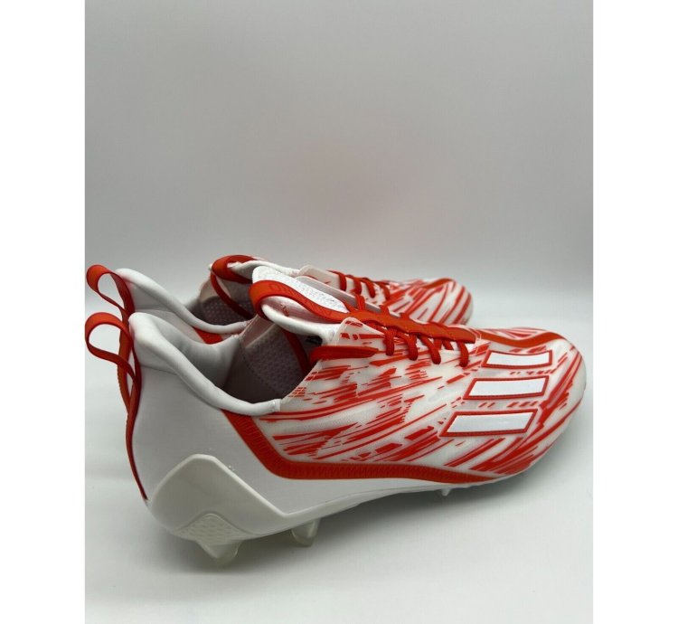 Adidas Adizero Football Cleats Orange White Men Size 12 5