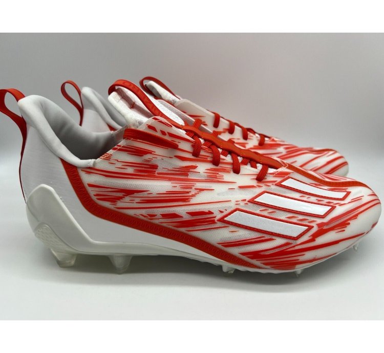 Adidas Adizero Football Cleats Orange White Men Size 12 5