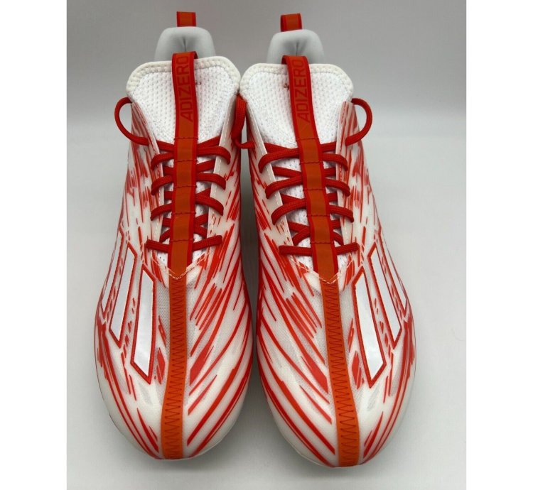 Adidas Adizero Football Cleats Orange White Men Size 12 5