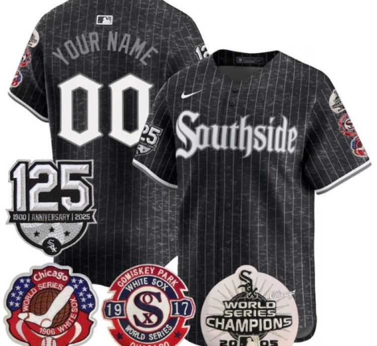 Custom Chicago White Sox Jersey 125th Anniversary World Series Champions Stitched City Connect
