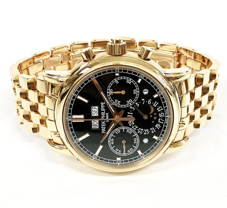 Patek Philippe Perpetual Calendar Chronograph Rose Gold Black Dial 5204 1r-001