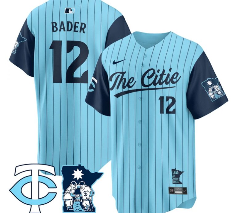 Harrison Bader Jersey 12 Minnesota Twins 2025 City Connect Concept Stitched Blue