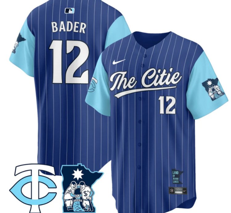 Harrison Bader Jersey 12 Minnesota Twins 2025 City Connect Concept Stitched Royal