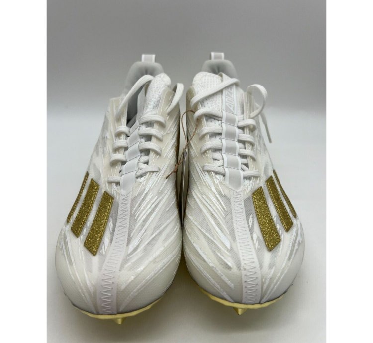 Adidas Adizero White Gold Football Cleats Gx5122 Men Sz 8