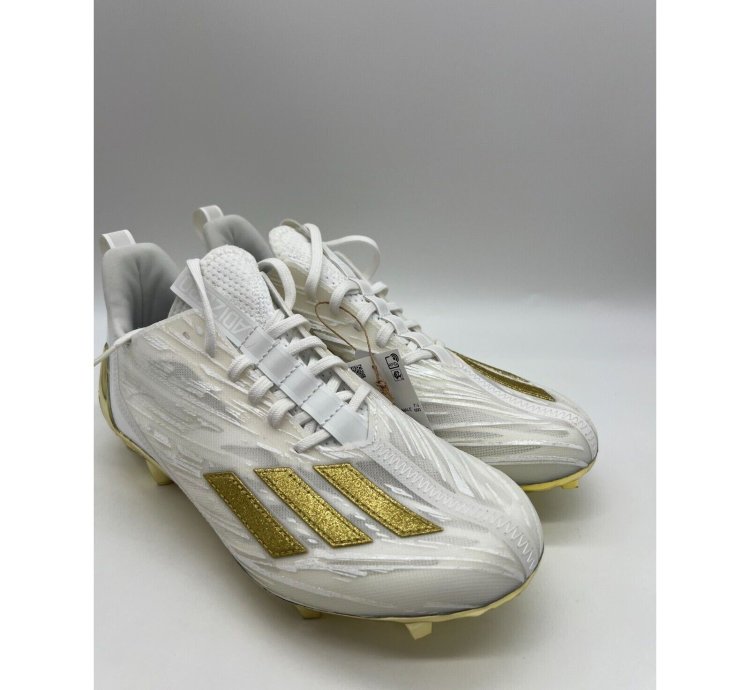 Adidas Adizero White Gold Football Cleats Gx5122 Men Sz 8