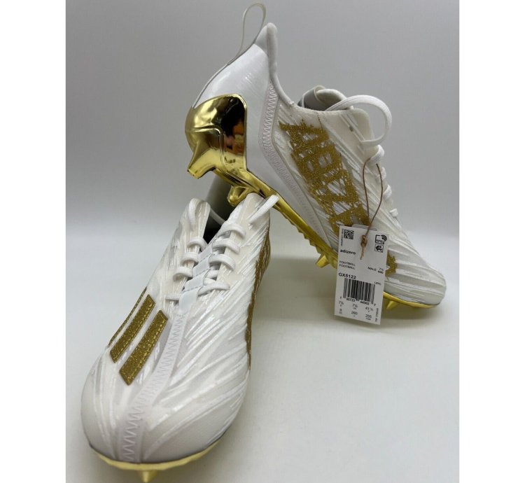 Adidas Adizero White Gold Football Cleats Gx5122 Men Sz 8