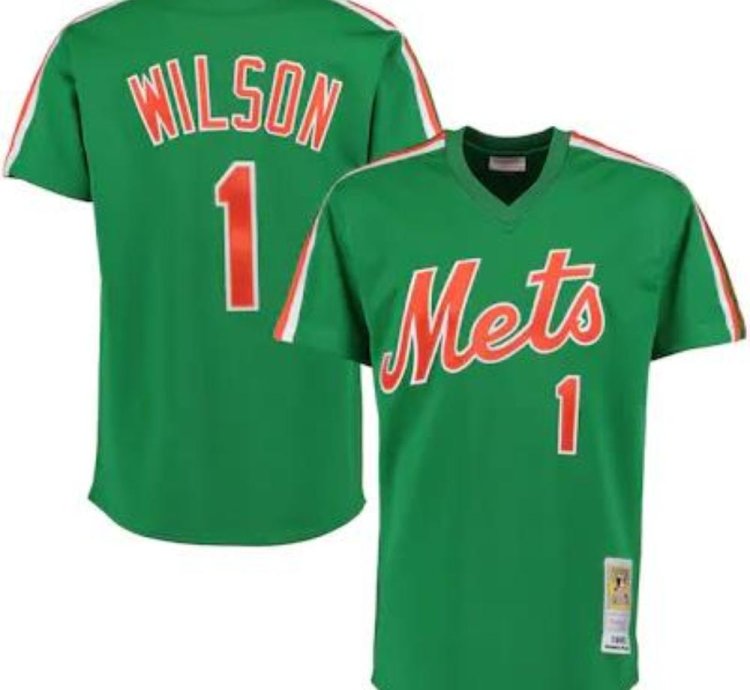 New York Mets Mookie Wilson Green 1985 Throwback Pullover Jersey
