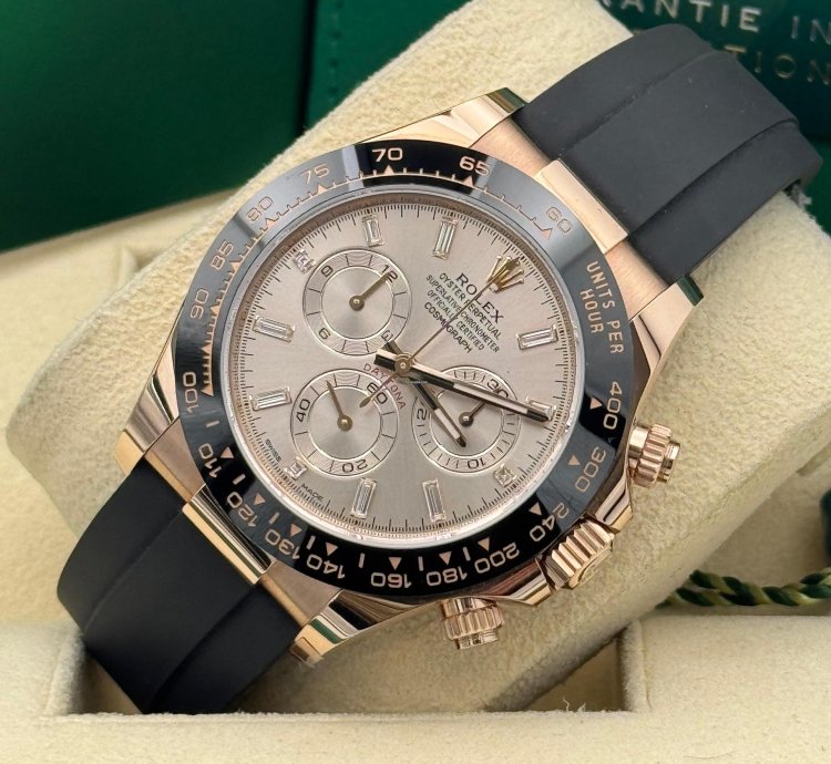 Rolex Daytona Silver Sundust Baguette 2022 Unworn Full Set