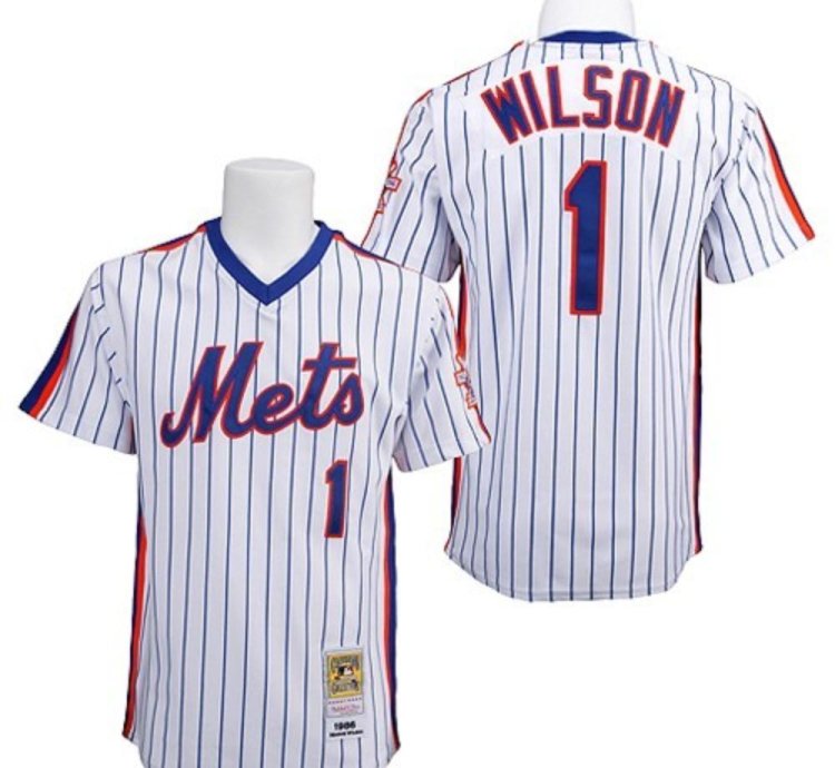 New York Mets Mookie Wilson White 1986 Throwback Pullover Jersey