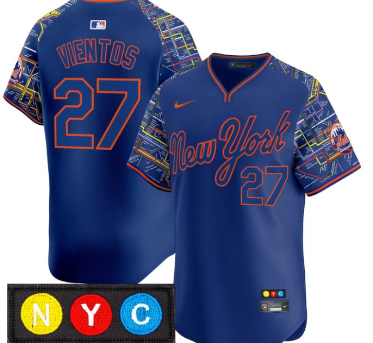 Mark Vientos Jersey 27 New York Mets Subway Style Vapor Premier Limited Stitched Royal