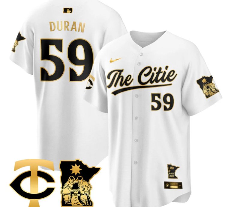 Jhoan Duran Jersey 59 Minnesota Twins 2025 City Connect Concept Stitched White Gold