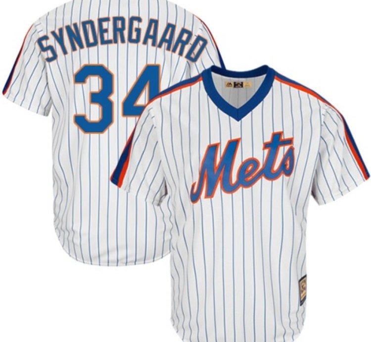 New York Mets Noah Syndergaard White Throwback Pullover Jersey