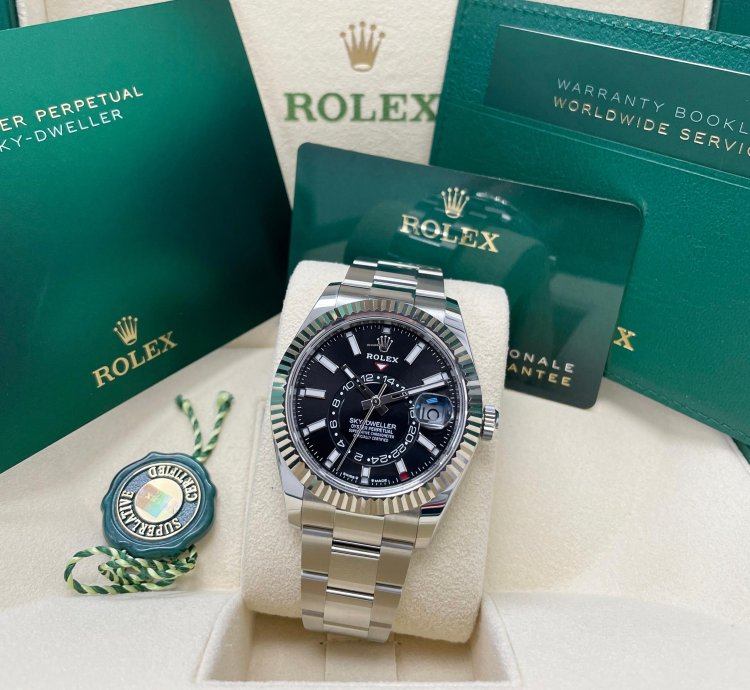 Rolex Sky-dweller New Complete 336934 Sky-dweller Black Dial Stainless Steel 42mm Oyster Bracelet