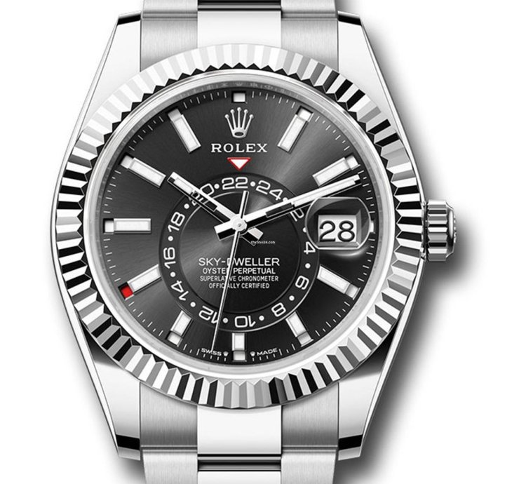 Rolex Sky-dweller New Complete 336934 Sky-dweller Black Dial Stainless Steel 42mm Oyster Bracelet