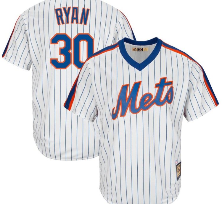 New York Mets Nolan Ryan White Throwback Pullover Jersey
