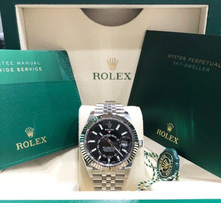Rolex Sky-dweller New Oyster Perpetual Sky Dweller 326934 Black Index Dial Jubilee Bracelet 42mm