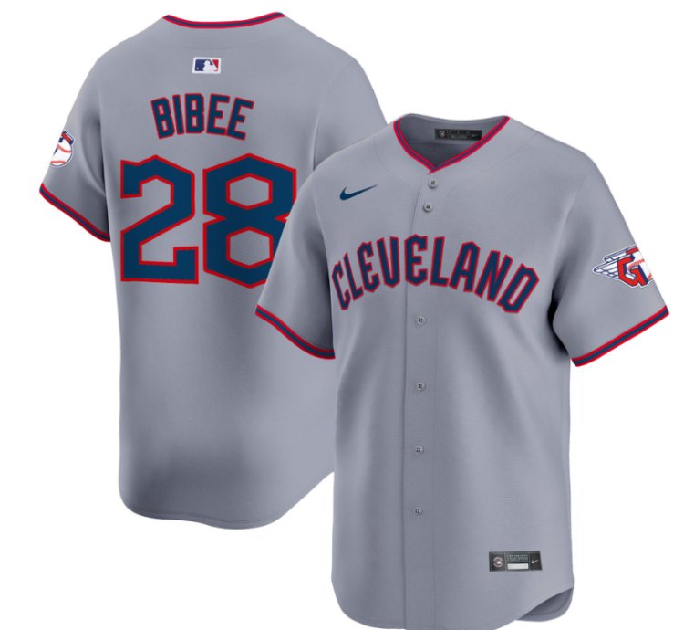 Tanner Bibee Jersey 28 Cleveland Guardians 2025 Vapor Premier Limited All Stitched Gray