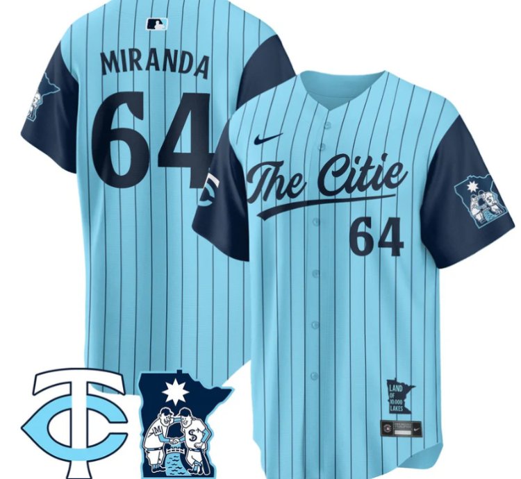 Jose Miranda Jersey 64 Minnesota Twins 2025 City Connect Concept Stitched Blue