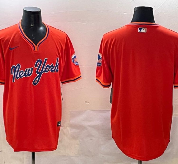 New York Mets Team Orange Throwback Fashion Jersey