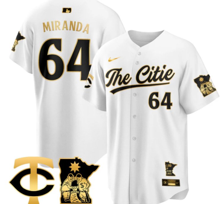 Jose Miranda Jersey 64 Minnesota Twins 2025 City Connect Concept Stitched White Gold