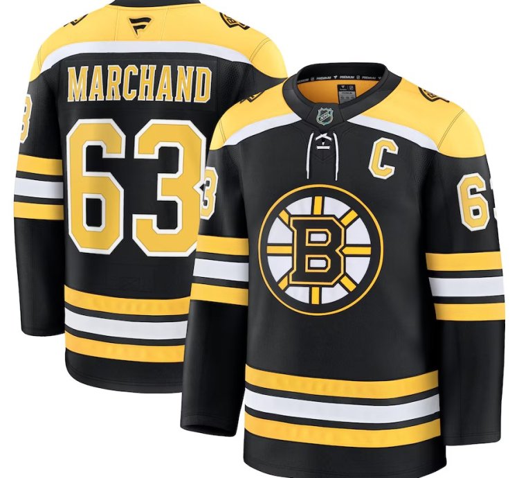 Mens Boston Bruins 63 Brad Marchand Home Premium Jersey Black
