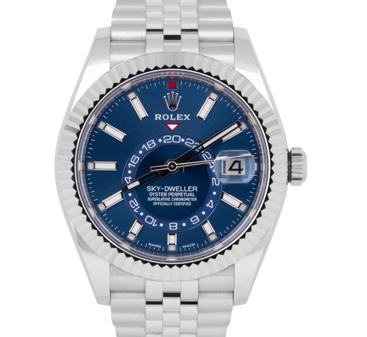 Rolex Sky-dweller New Papers Rolex Sky-dweller Blue Steel Gold 42mm Jubilee Watch 326934 Box