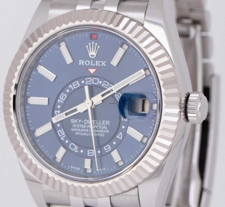 Rolex Sky-dweller New Papers Rolex Sky-dweller Blue Steel Gold 42mm Jubilee Watch 326934 Box