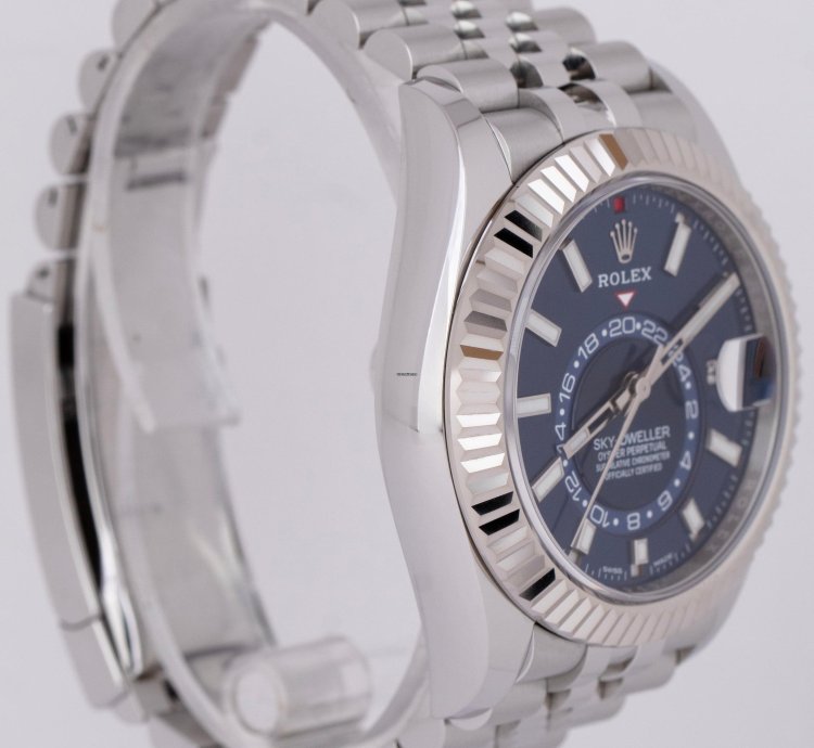 Rolex Sky-dweller New Papers Rolex Sky-dweller Blue Steel Gold 42mm Jubilee Watch 326934 Box