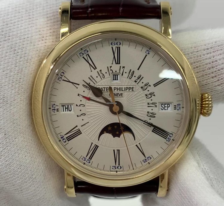 Patek Philippe Perpetual Calendar Grand Complications 38mm Yg - White Dial - Strap 5159j-001