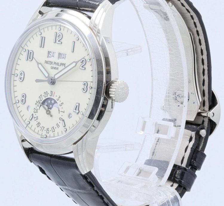 Patek Philippe Perpetual Calendar Grand Complications 40mm White Gold Creme Arabic